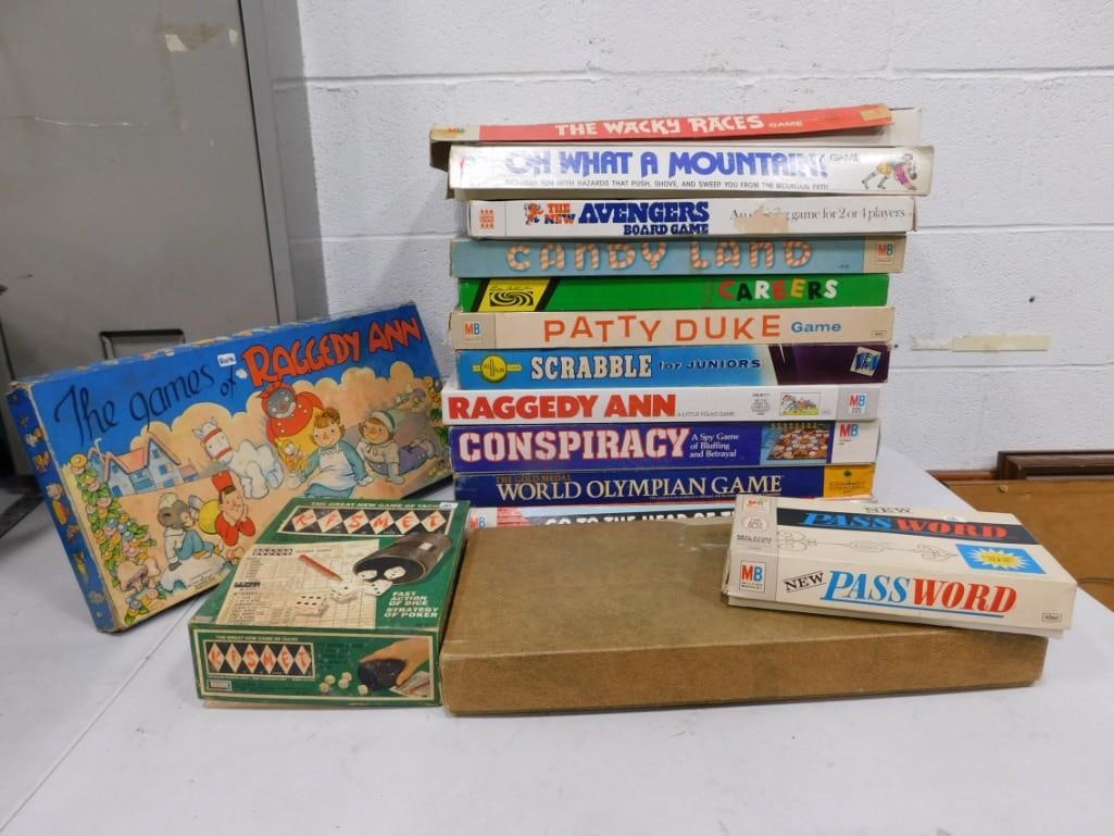 Vintage Board Games incl Patty Duke Game, Conspiracy, World Olympian Game, Kismet, Careers,: Vintage Board Games incl Patty Duke Game, Conspiracy, World Olympian Game, Kismet, Careers, etc. Condition: Not Checked for Completeness