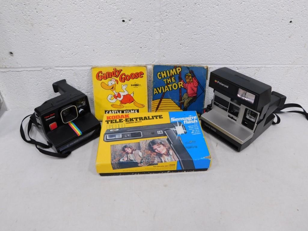 Cameras and 8mm Films incl Polaroid Time Zero OneStep, Polaroid Spirit 600, Kodak (1 of 9)