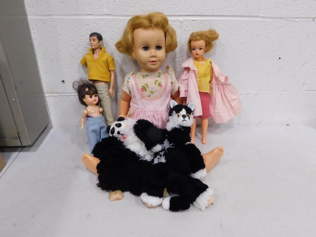 Misc. Doll lot including Chatty Cathy, Ideal Tammy, etc: Misc. Doll lot including Chatty Cathy, Ideal Tammy, Plush, etc
