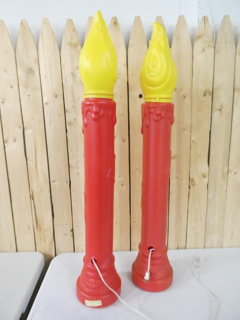 Pair of Candle Blow Molds - each roughly 38" tall: Pair of Candle Blow Molds - each roughly 38" tall