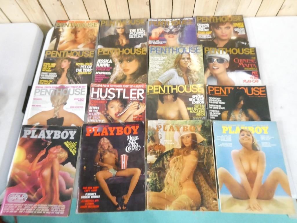 Lot of assorted adult magazines including Penthouse, Playboy, Hustler: Lot of assorted adult magazines including Penthouse, Playboy, Hustler