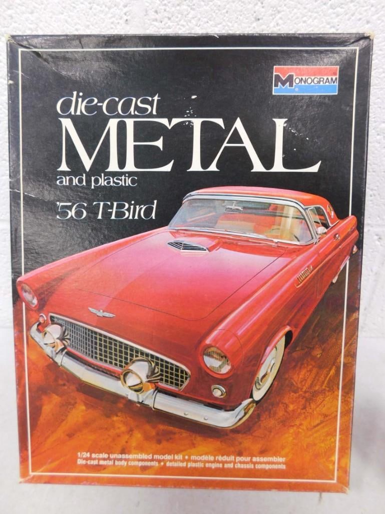 Monogram Die Cast Metal and Plastic '56 T-Bird Model Kit 1/24 Scale New in Open Box (1 of 3)