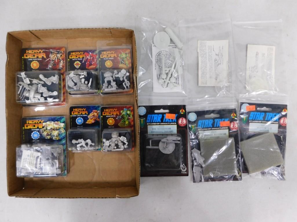 Miniature Model Kits incl 3 Star Trek Sharship Miniatures and 6 Heavy Gear (1 of 6)