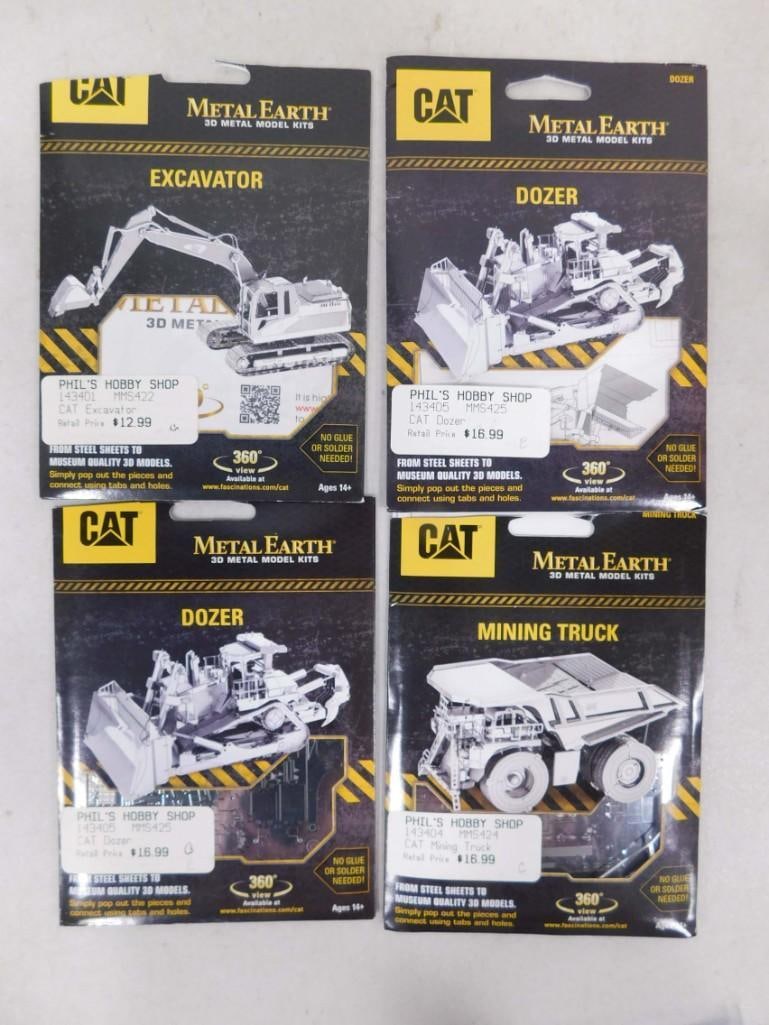4 CAT Metal Earth 3D Metal Model Kits incl Excavator, 2 Dozers, Mining Truck (1 of 4)