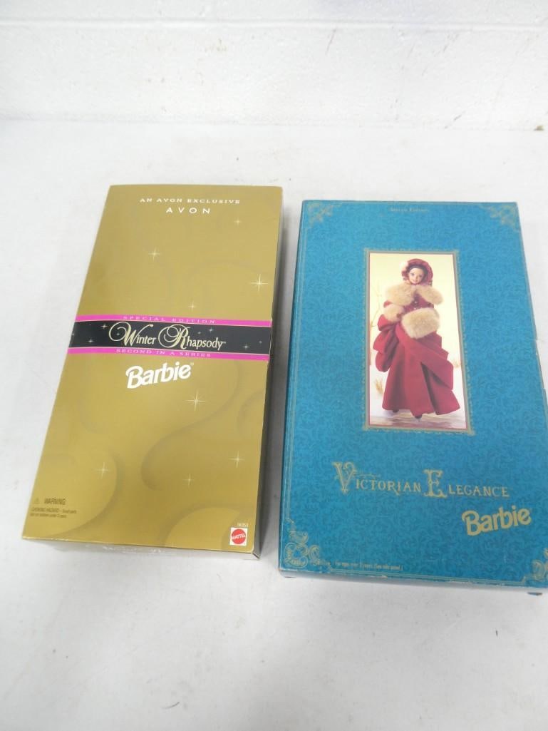 2 Barbies incl Winter Rhapsody Barbie Avon Exclusive and Victorian Elegance Barbie Doll NIB (1 of 3)