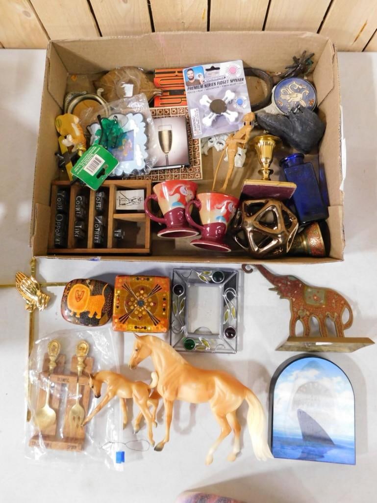 Lot of Smalls incl Boxes, Horses, Cups, Bells, Golf, Jaws, Cross.  20+ Items (1 of 7)