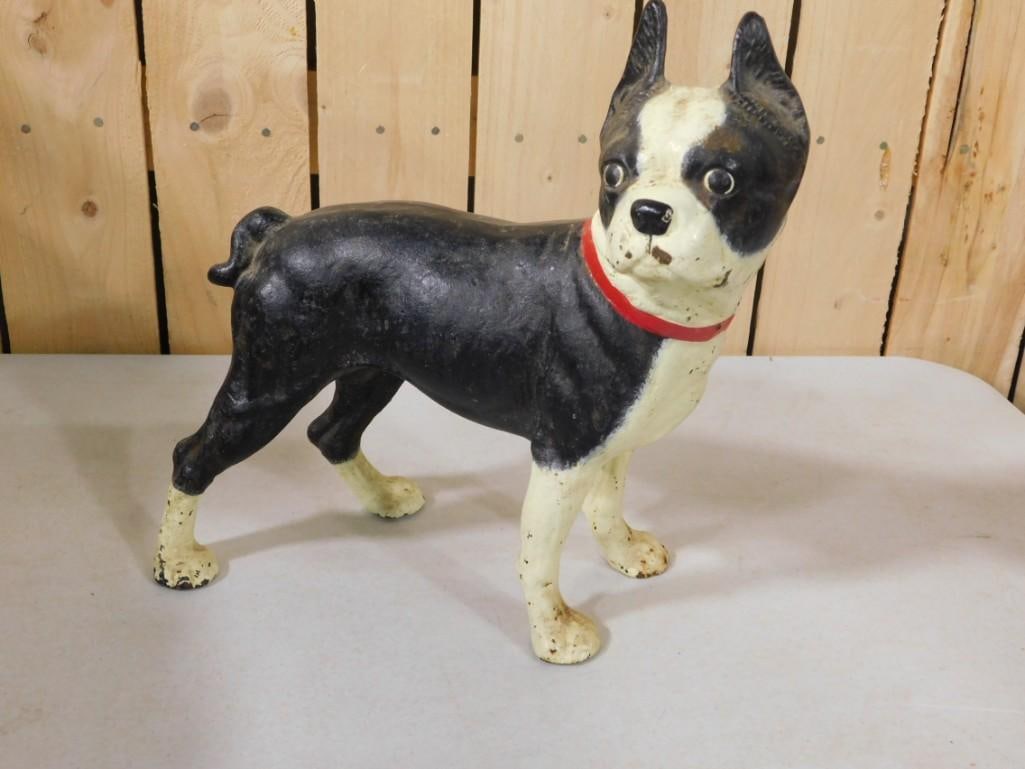 Cast Iron Boston Terrier Bull Dog / Door Stop - measures roughly 10" tall (1 of 4)