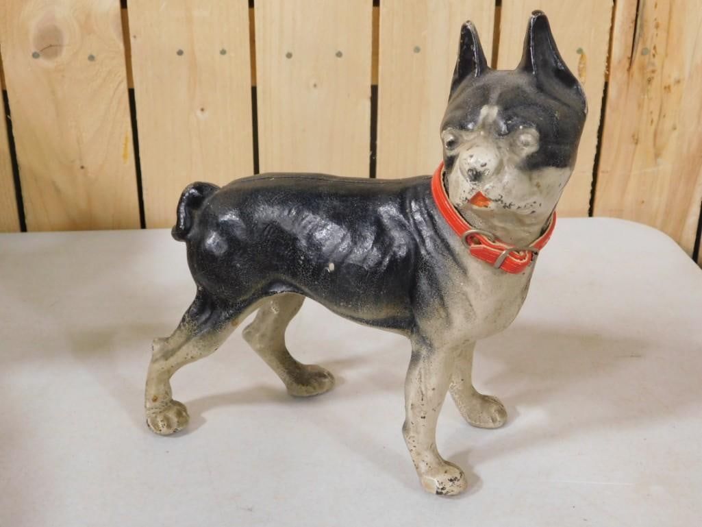 Cast Iron Boston Terrier Bull Dog / Door Stop - measures roughly 10" tall (1 of 4)