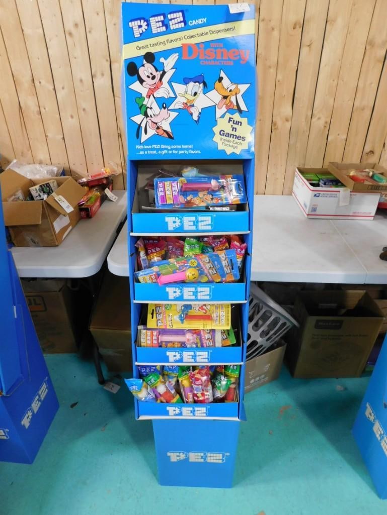 Pez Dispenser Cardboard Store Display full of new in package Pez Dispensers (1 of 5)