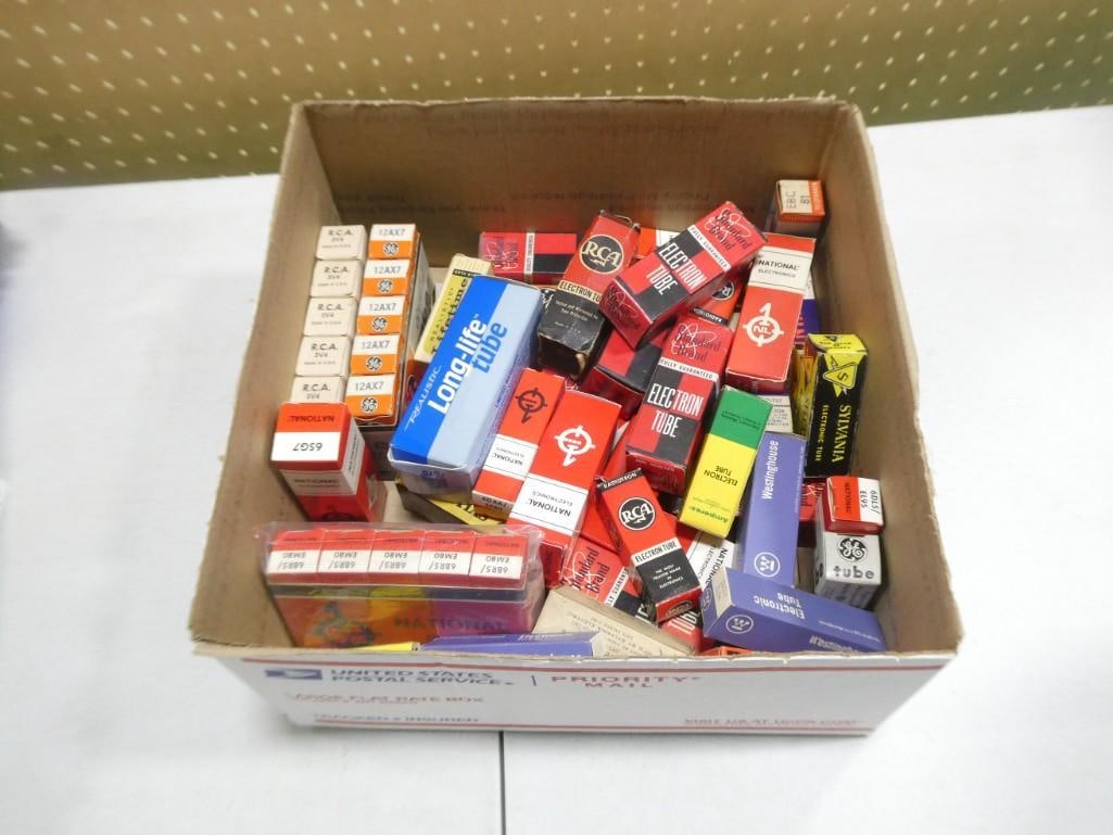 Lot of Electronic Tubes incl GE, Sylvania, RCA, etc (1 of 2)