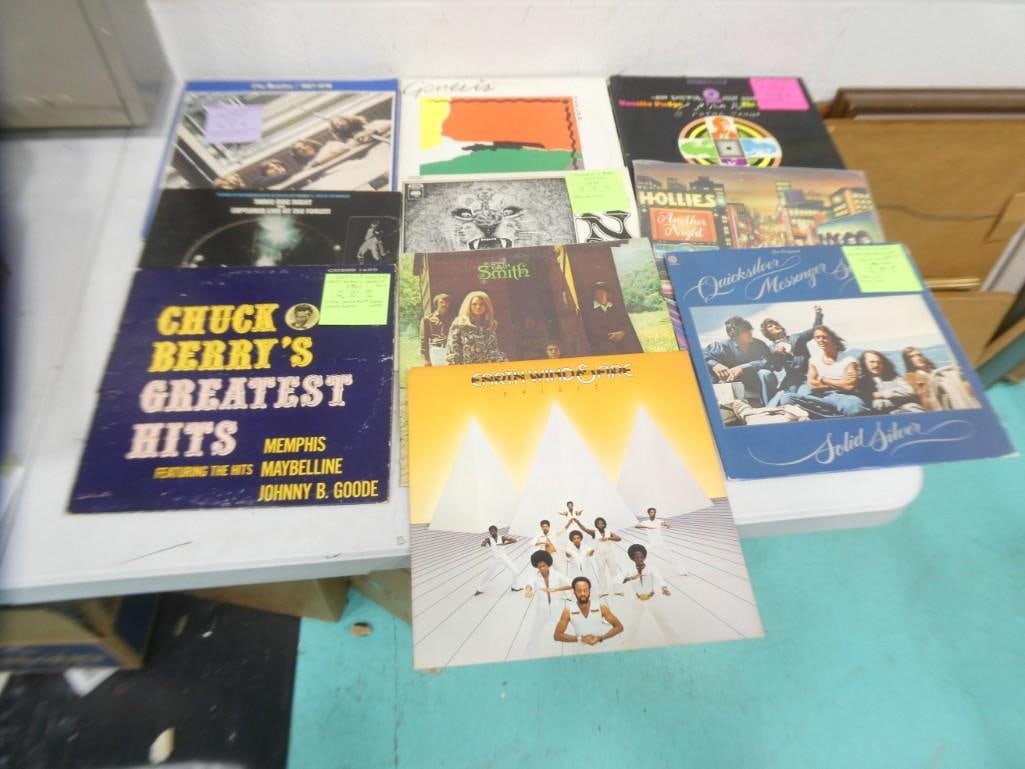 Vinyl Records including Beatles, Genesis, Vanilla Fudge, 3 Dog Night, Chuck Berry, Earth Wind & Fire (1 of 6)