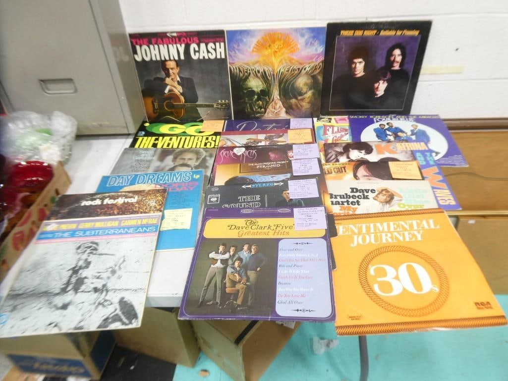 Lot of Vinyl Records including Three Dog Night, Journey, The Ventures, Johnny Cash, Katrina and the (1 of 10)