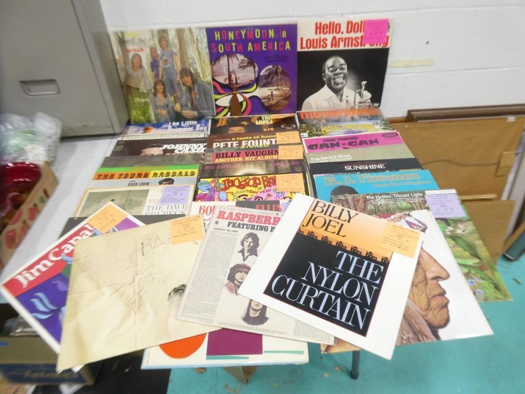 Large Lot of Vinyl Records including Billy Joel, Pete Townshend, Louis Armstrong, Johnny Cash, (1 of 12)
