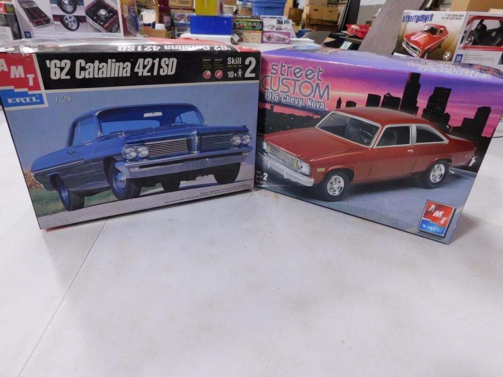 2 Model Car Kits incl AMT Ertl '62 Catalina 421SD and Street Custom 1976 Chevy Nova (1 of 7)
