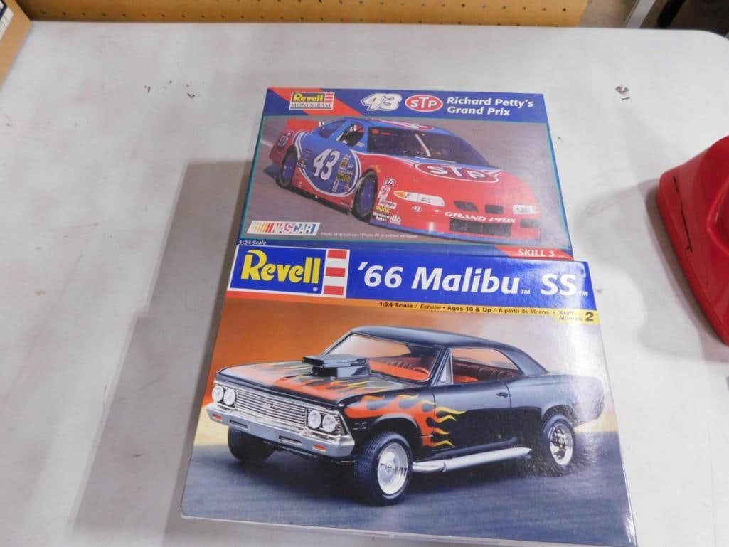 2 Model Car Kits incl Revell '66 Malibu SS and Revell Monogram 43 Richard Petty's Grand Prix (1 of 6)