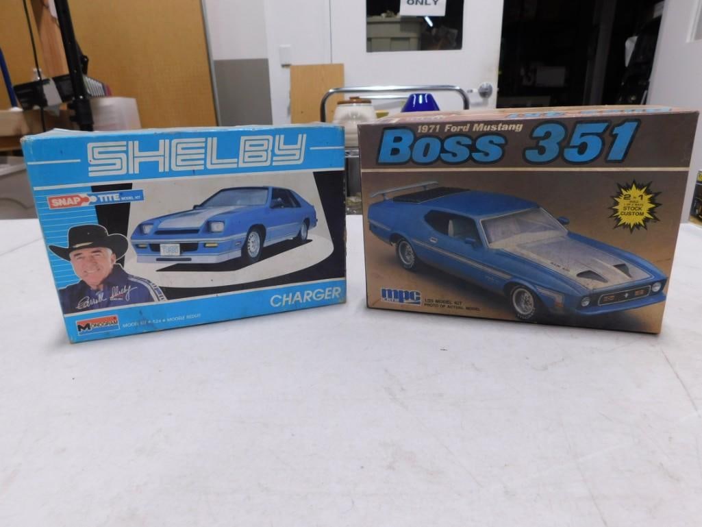 2 Model Car Kits incl Monogram Shelby Charger and MPC 1971 Ford Mustang Boss 350 (1 of 8)