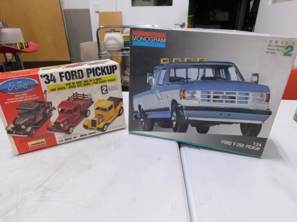 2 Model Truck Kits incl Monogram Ford F-250 Pickup Truck 1:24 Scale and Lindberg '34 Ford Pickup (1 of 7)