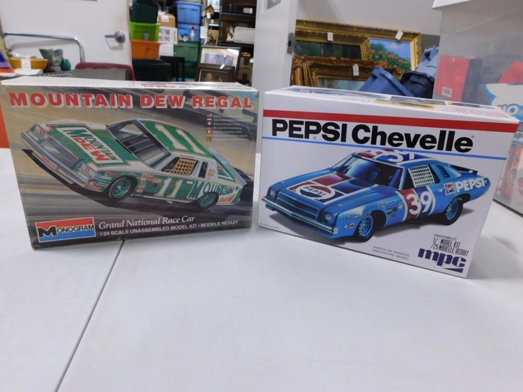 2 Model Car Kits incl Monogram Mountain Dew Regal Grand National Race Car and MPC Pepsi Chevelle (1 of 7)