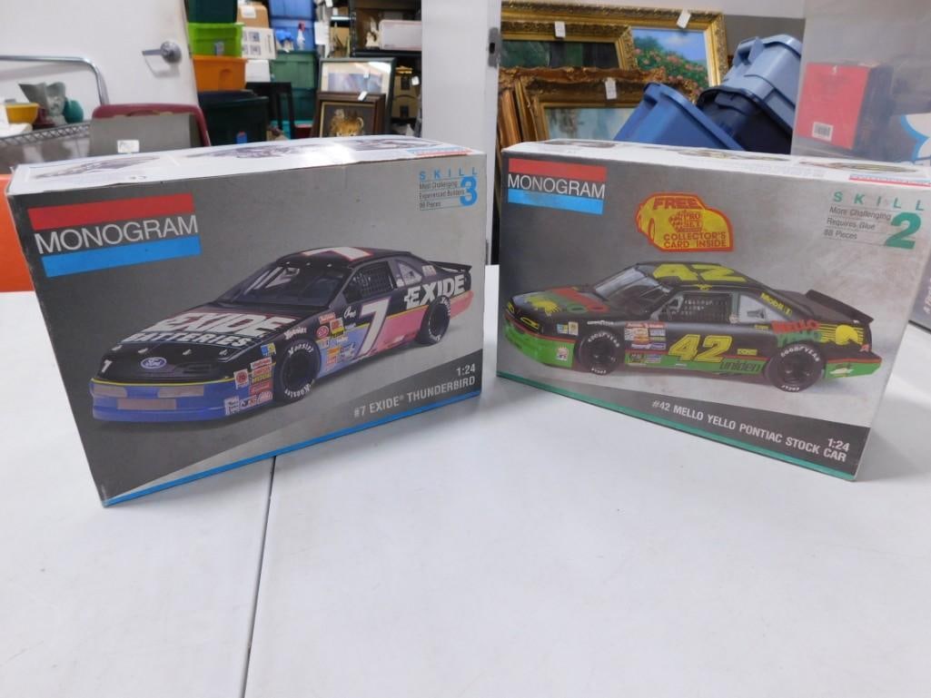 2 Monogram Model Car Kits incl #42 Mello Yello Pontiac Stock Car and #7 Exide Thunderbird (1 of 7)