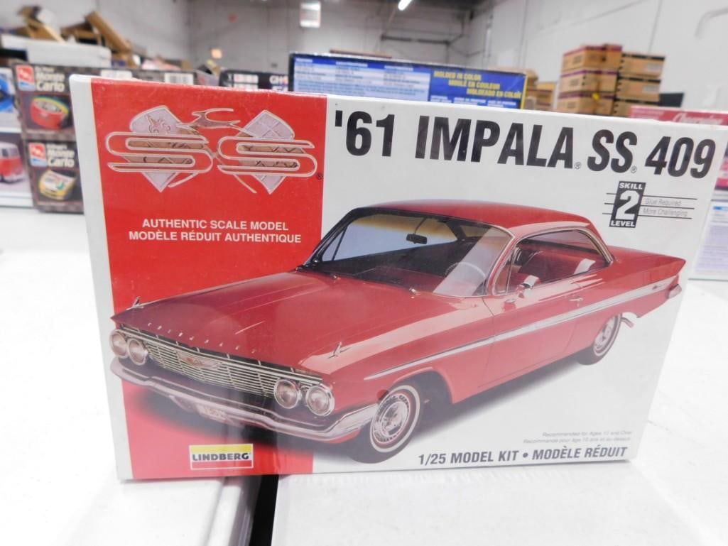 Sealed Lindberg '61 Impala SS 409 1/24 Scale Car Model Kit (1 of 3)