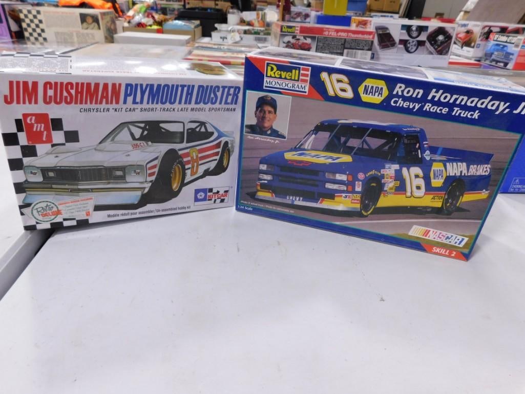 2 Model Car Kits incl AMT Jim Cushman Plymouth Duster and Revell Monogram 16 NAPA Ron Hornaday (1 of 9)