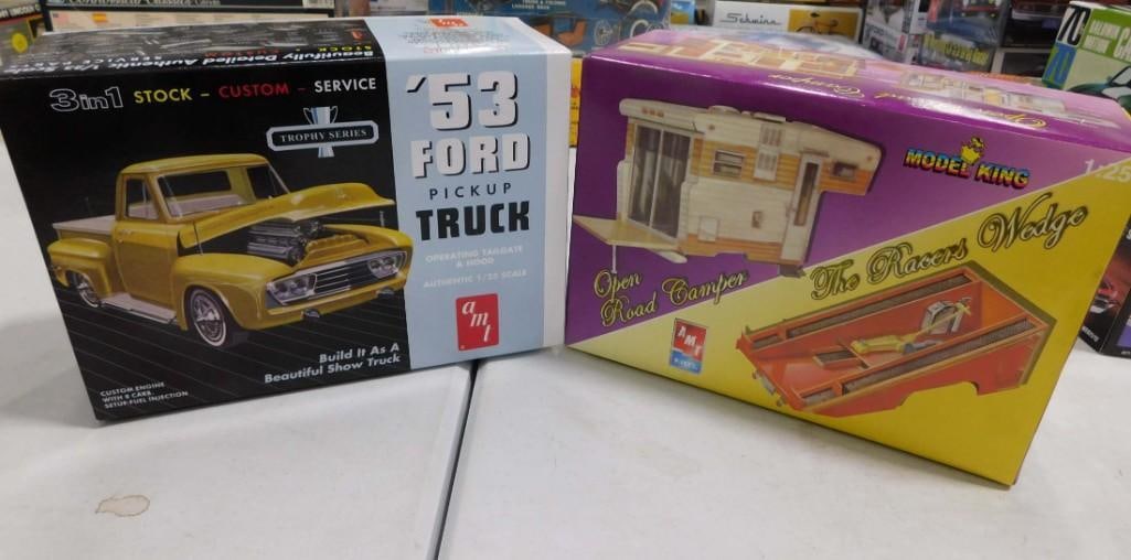 2 AMT Model Kits incl Open Road Camper The Racers Wedge and '53 Ford Pickup Truck (1 of 7)