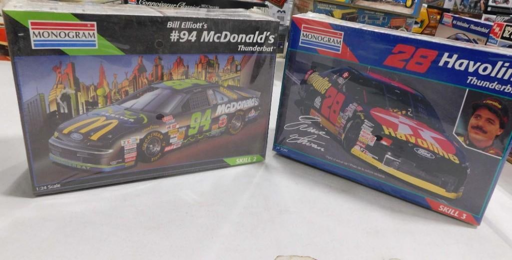 2 Sealed Nascar Model Car Kits incl Bill Elliott's #94 McDonald's Thunderbat and #28 Havoline Thunde (1 of 3)