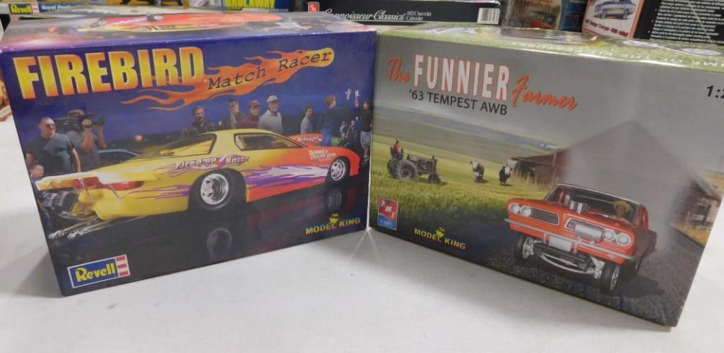 2 Model Car Kits incl Revell Firebird Match Racer and The Funnier Farmer '63 Tempest AWB AMT Ertl Mo (1 of 7)