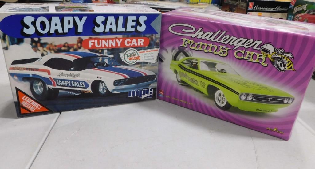 2 Model Car Kits incl MPC Soapy Sales Funny Car and AMT Ertl Challenger Funny Car (1 of 7)