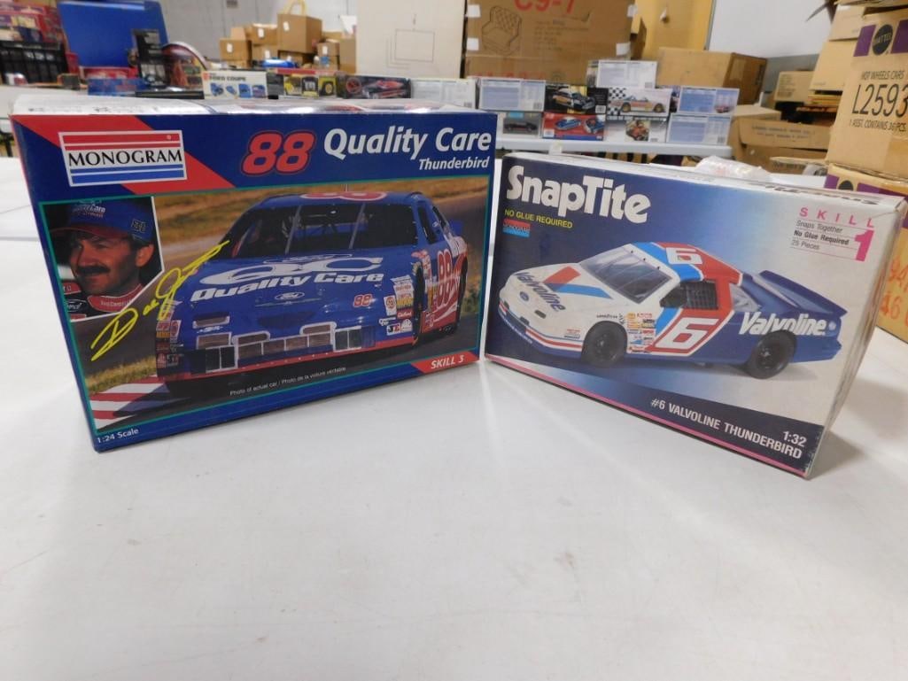 2 Monogram Model Car Kits incl 88 Quality Care Thunderbird and SnapTite #6 Valvoline Thunderbird (1 of 8)