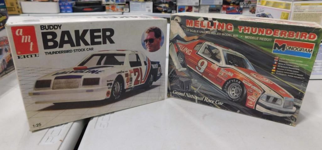2 Model Car Kits incl AMT Ertl Buddy Baker Thunderbird Stock Car 1:25 Scale and Melling Thunderbird (1 of 9)