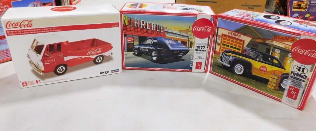 3 Coca Cola Model Car and Truck Kits incl  AMT 1977 Popper Ford Pinto, Lindberg Dodge A-100, (1 of 11)