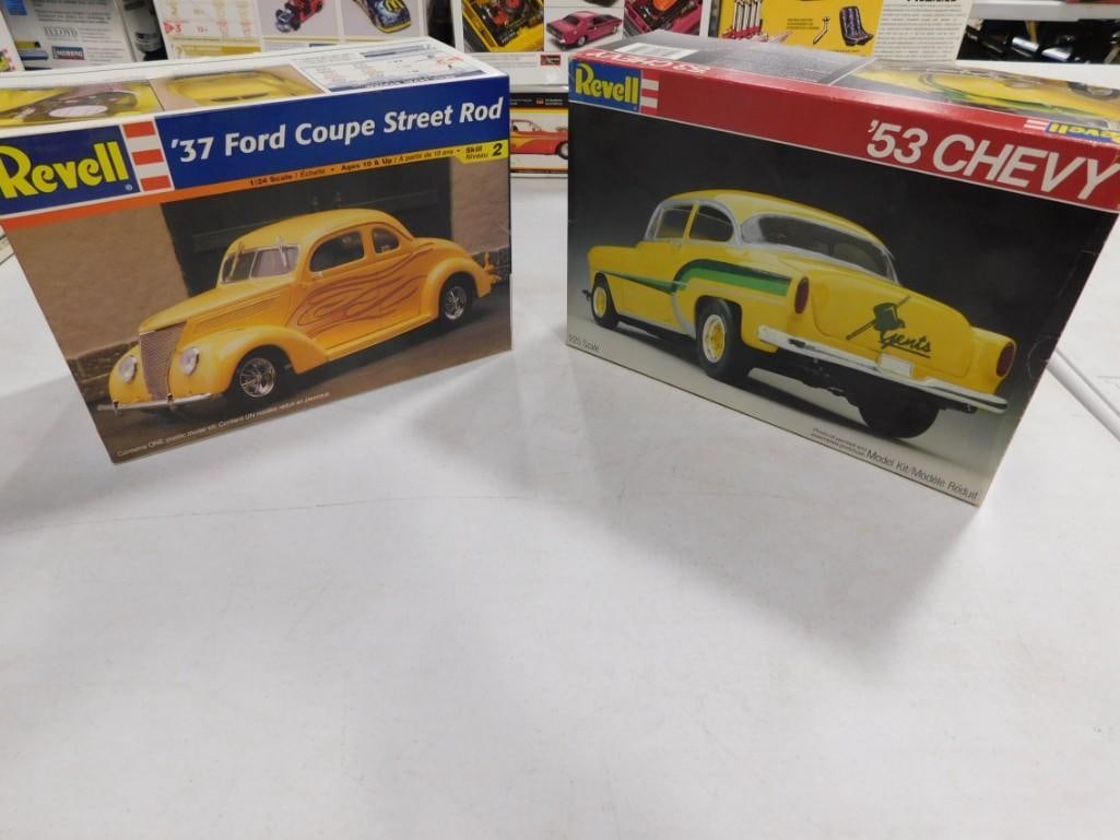 2 Revell Model Car Kits incl '53 Chevy and '37 Ford Coupe Street Rod (1 of 7)