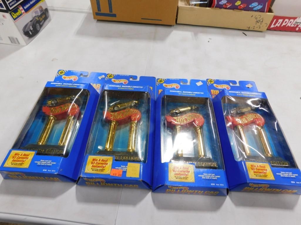 4 Hot Wheels Billionth Car Collection '80s Corvette Hardtop Die Cast Cars New in Package (1 of 5)
