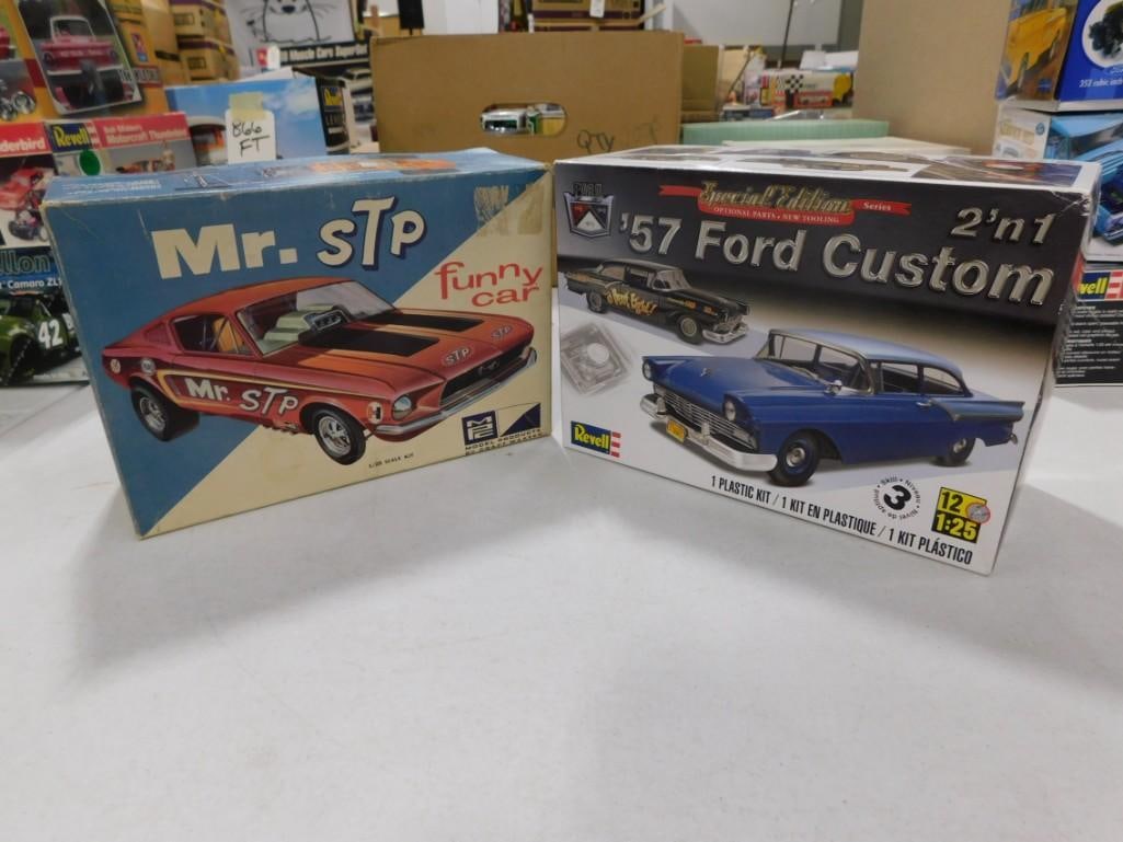 2 Model Car Kits incl MPC Mr STP Funny Car and Revell '57 Ford Custom 2 'n 1 (1 of 7)