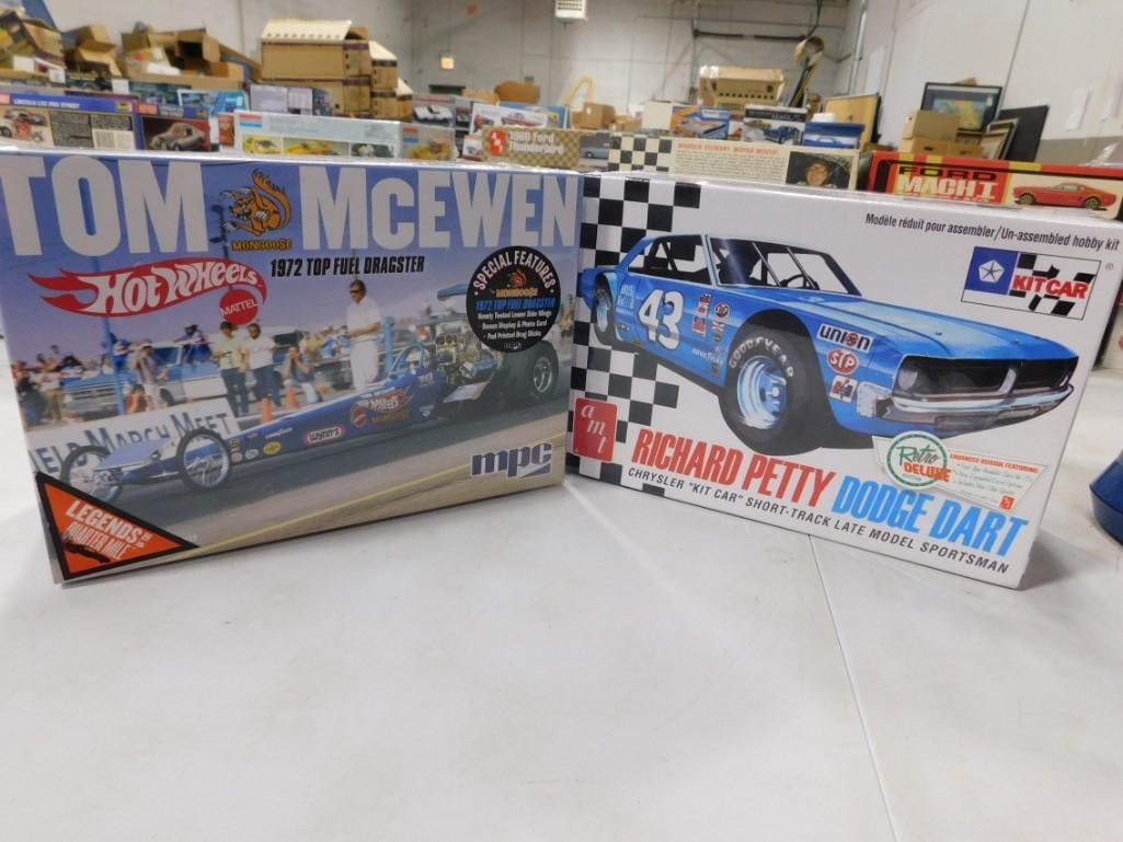 2 Sealed Model Car Kits incl MPC Hot Wheels Tom McEwen 1971 Top Fuel Dragster and Richard Petty Dodg (1 of 3)
