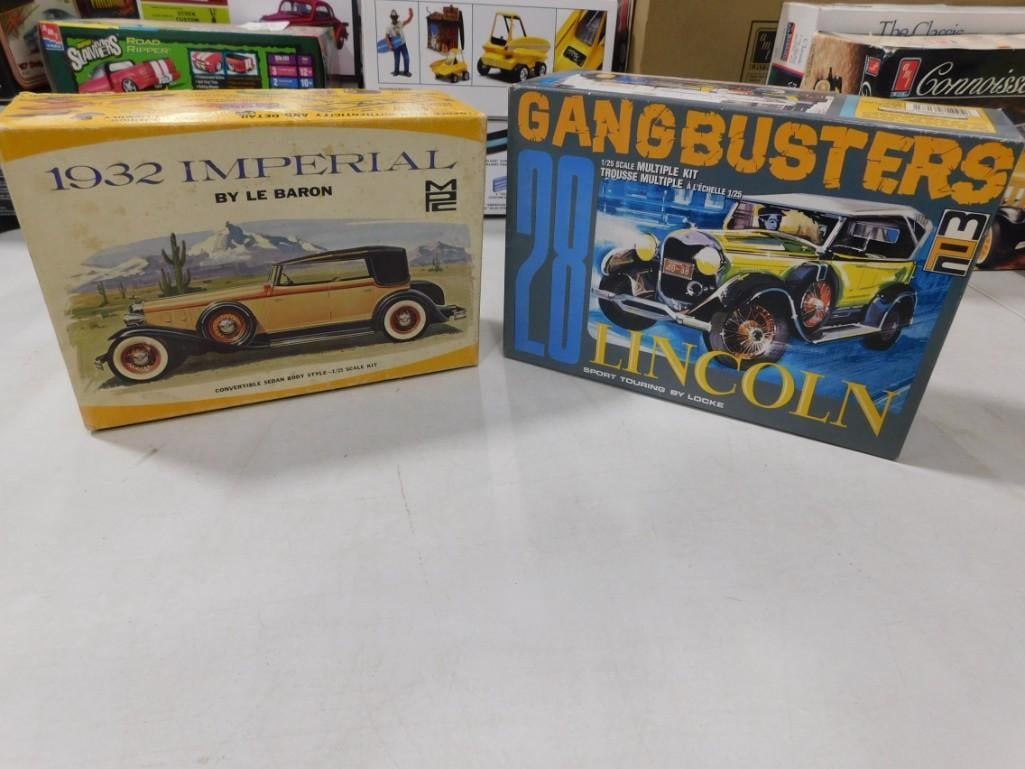 2 MPC Model Car Kits incl 1932 Imperial by Le Baron and Gangbusters 28 Lincoln Sport Touring (1 of 7)