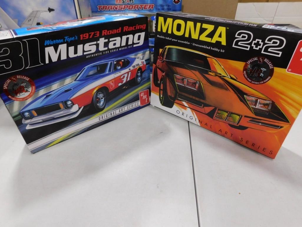 2 AMT Model Car Kits incl Warren Tope's 1973 Road Racing Mustang and Monza 2+2 (1 of 7)