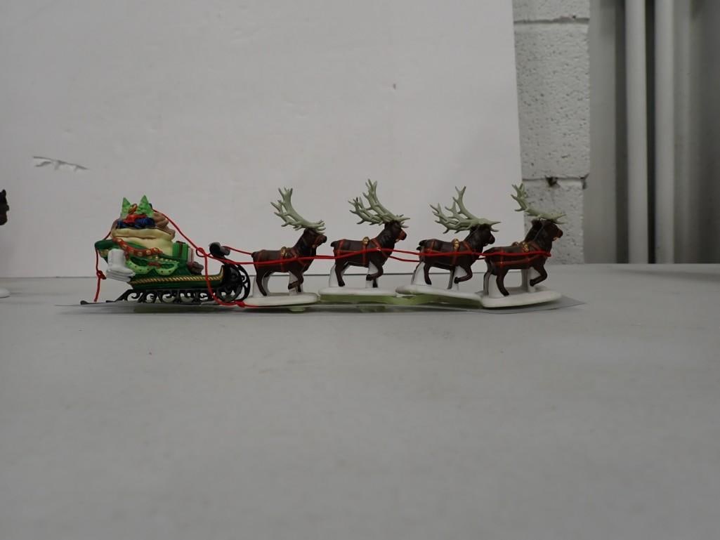 Department 56 Reindeer and Sleigh: Department 56 Reindeer and Sleigh - there is damage to antlers - see pictures.