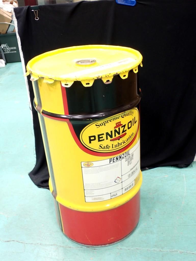 Pennzoil Metal Oil Drum - holds 120 lbs - empty (1 of 6)