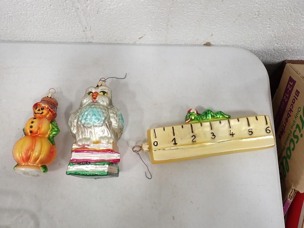 3 Christopher Radko Glass Ornaments incl Christopher Radko Leader of the Patch Pumpkin Jack-O-Lanter (1 of 8)
