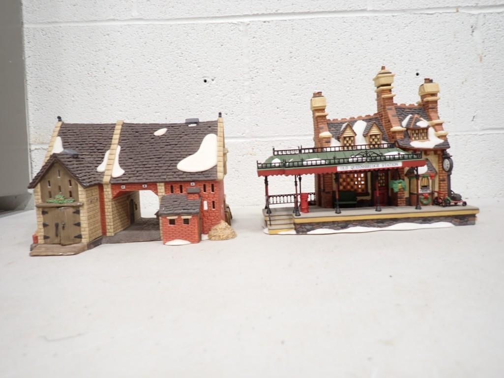 Dept. 56 "Butter Tub Barn" and "Old Queensbirdge Station": Department 56 "Butter Tub Barn" and "Old Queensbirdge Station" Dickens' Village Series
