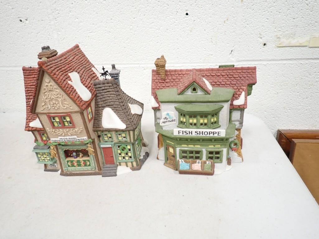 Dept. 56 "Nettie Quinn Puppets & Marionettes" and "The Mermaid Fish Shoppe": Department 56 "Nettie Quinn Puppets & Marionettes" and "The Mermaid Fish Shoppe" Dickens' Village Series