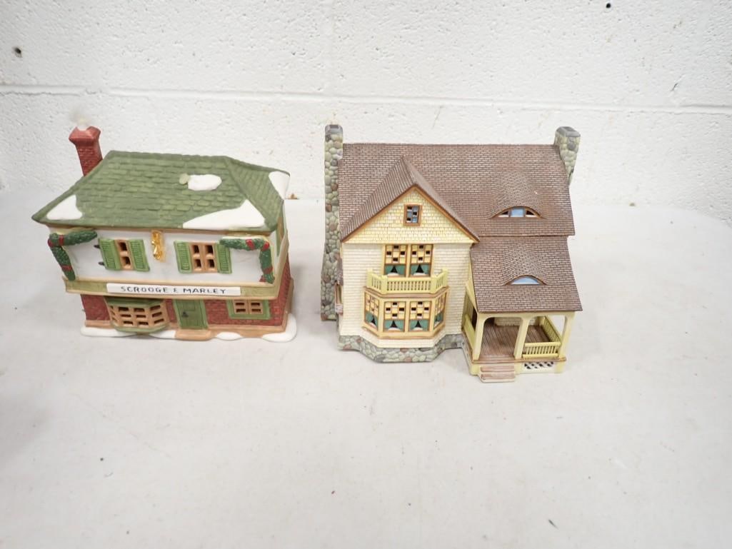 Dept. 56 "The Inglenook Cottage" Seasons Bay First Edition and "Scrooge/Marley Counting House": Department 56 "The Inglenook Cottage" Seasons Bay First Edition and "Scrooge/Marley Counting House" Heritage Village Collection Dickens' Village Series
