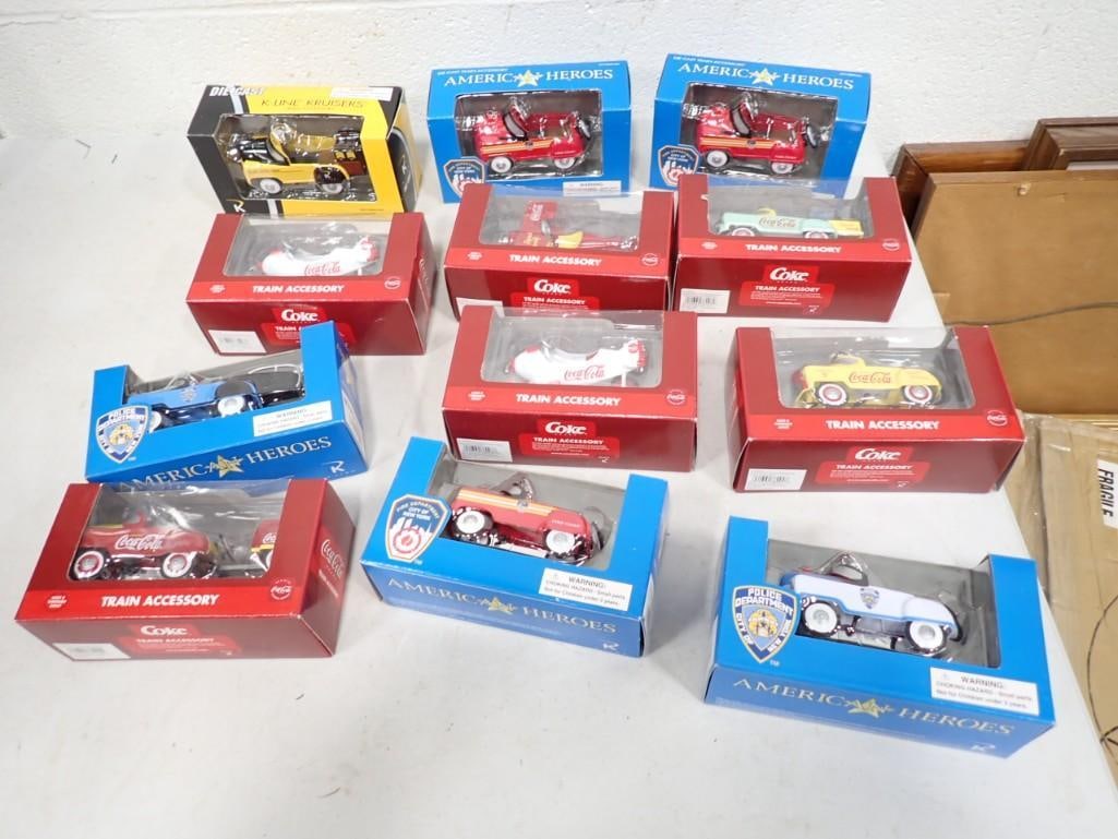 Lot of 12 New in package Train Accessories including Coca Cola, American Heroes, K-Line Kruisers (1 of 9)
