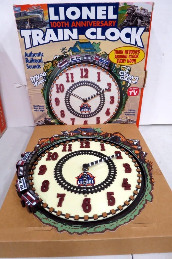 100th Anniversary Lionel Train Clock with box and COA (1 of 3)