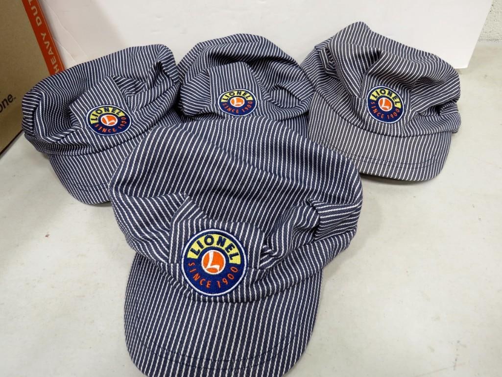 Lot of 4 Lionel Engineer Style Train Hats: Lot of 4 Lionel Engineer Style Train Hats