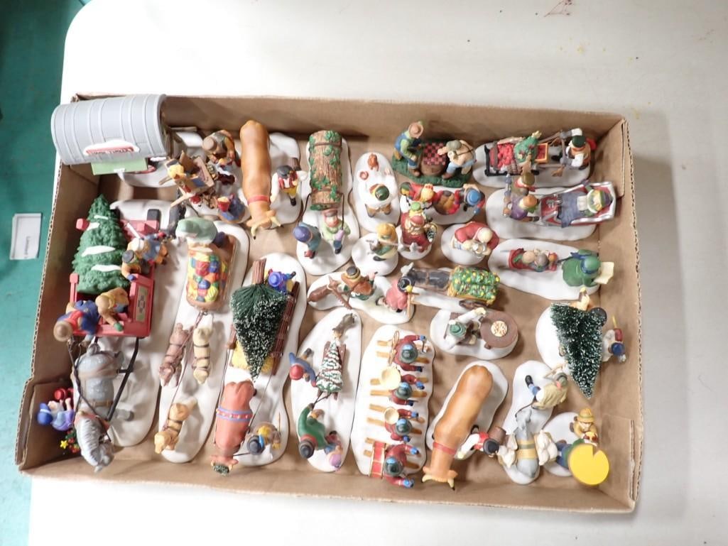 Lot of Dept. 56 Accessories including Figurines, animals, trees, etc. (1 of 6)