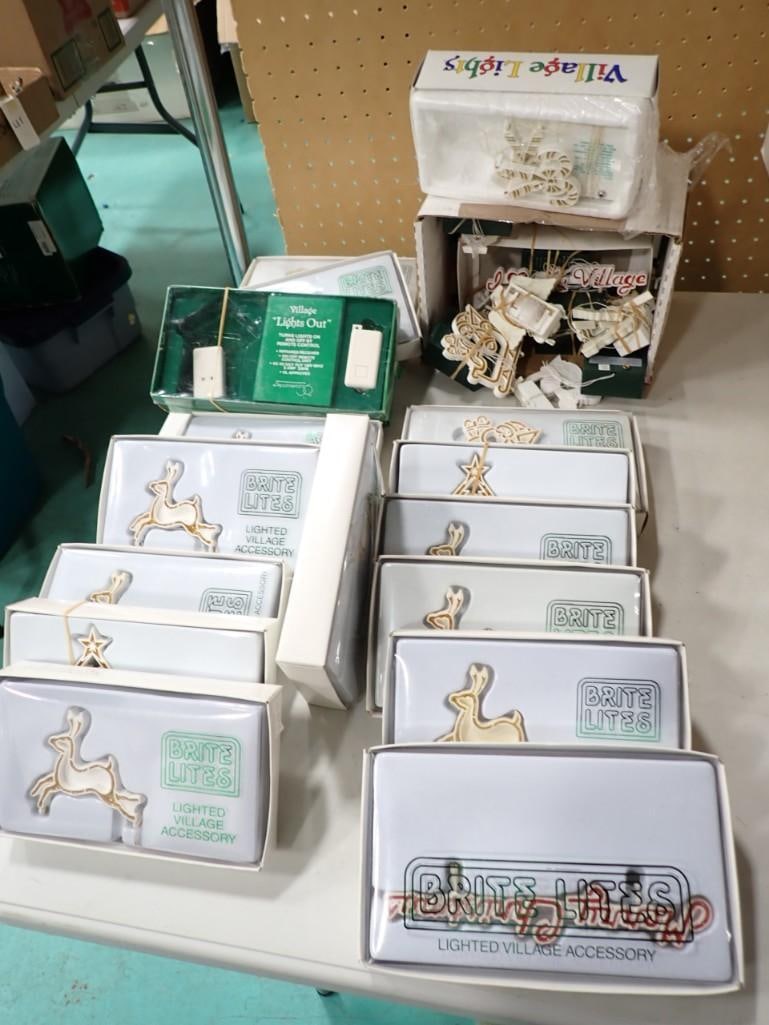 Lot of Dept. 56 Accessories - mostly Brite Lights - Lighted Village Accessory (1 of 7)