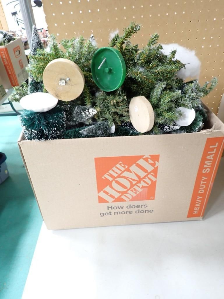 Large Box full of Dept. 56 Trees / Accessories (1 of 8)